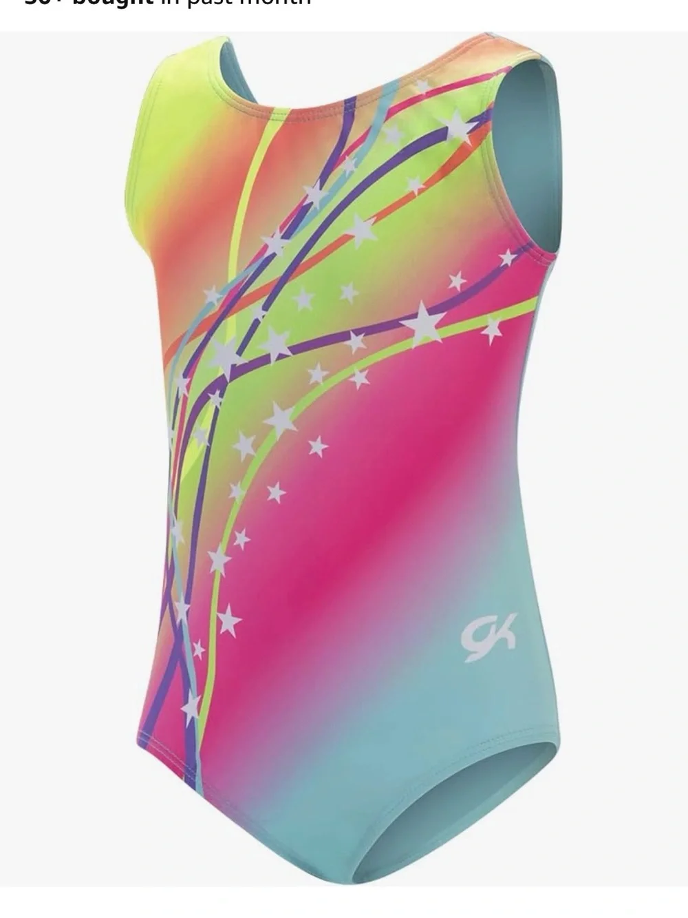 GK Star & Cat & Jack Girls' Neon Rainbow & Purple Gymnastics Leotards (2 set)